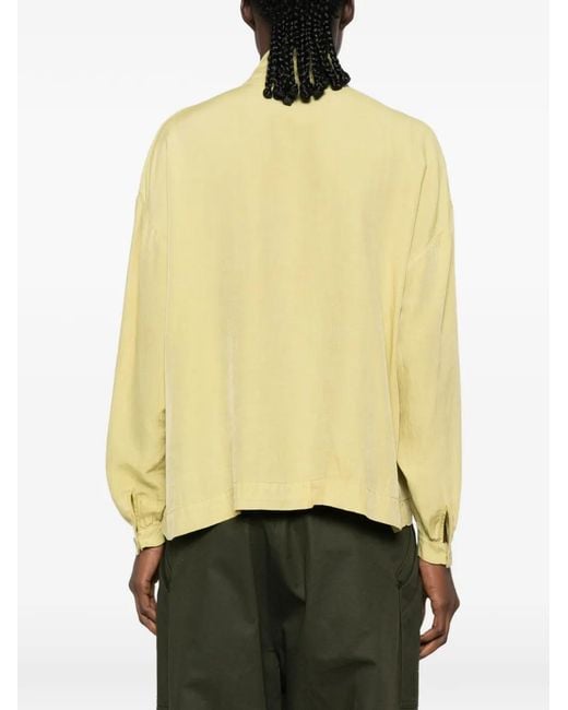 19.61 MILANO Yellow Pussy-Bow Long-Sleeve Blouse