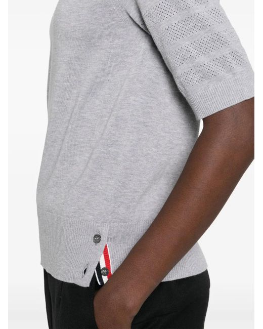 Thom Browne Gray 4-Bar Pointelle T-Skirt