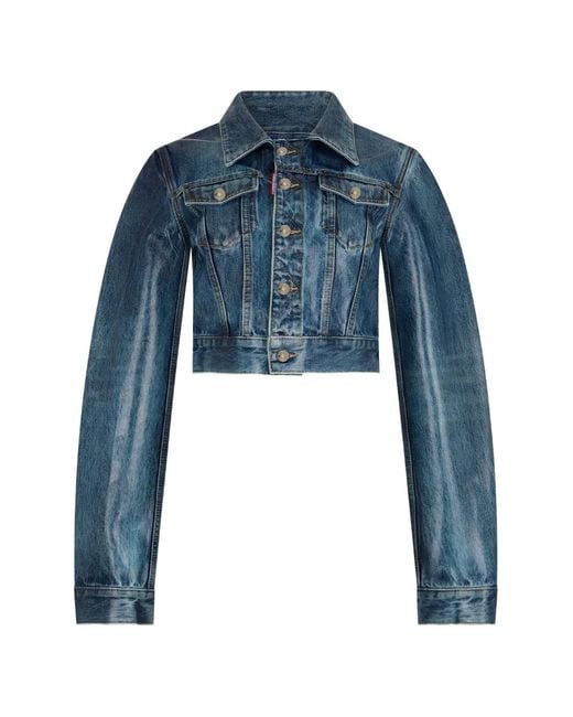 DSquared² Blue Dean Iced-Wash Denim Jacket