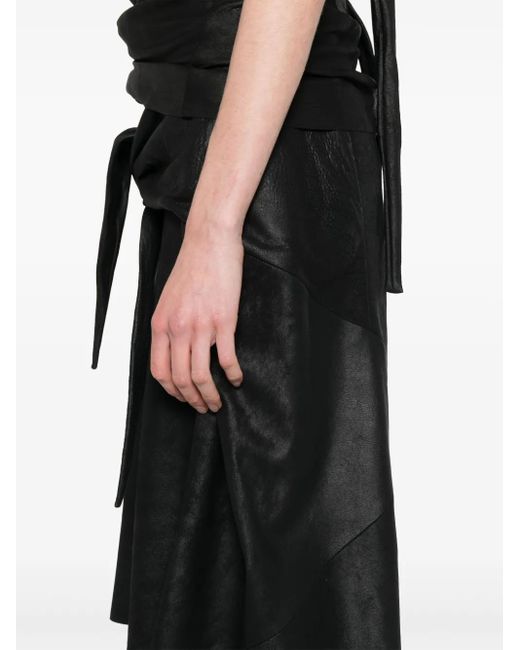 Rick Owens Black Midirock Aus Leder