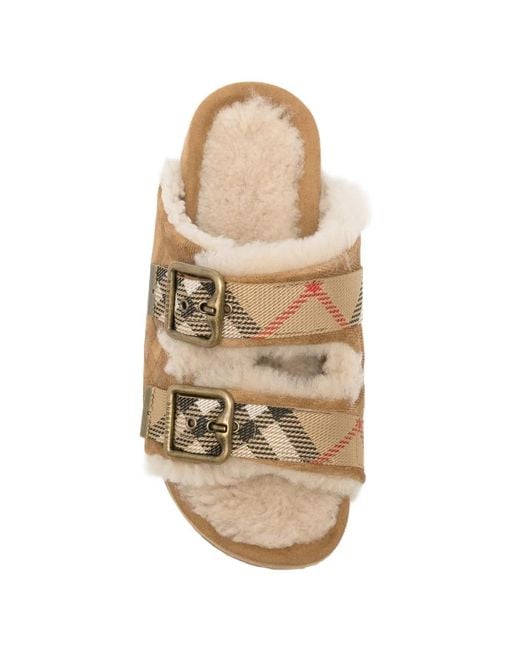 Burberry Brown Check Buckle-Fastening Sandals