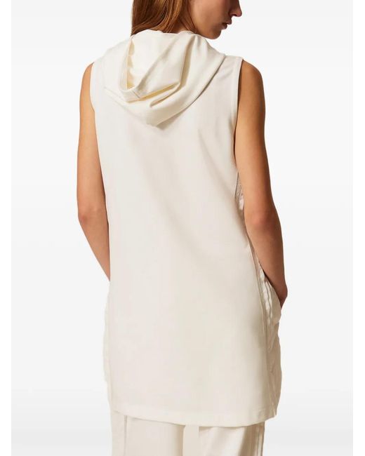 Twinset White Mini Pleated-Detail Dress