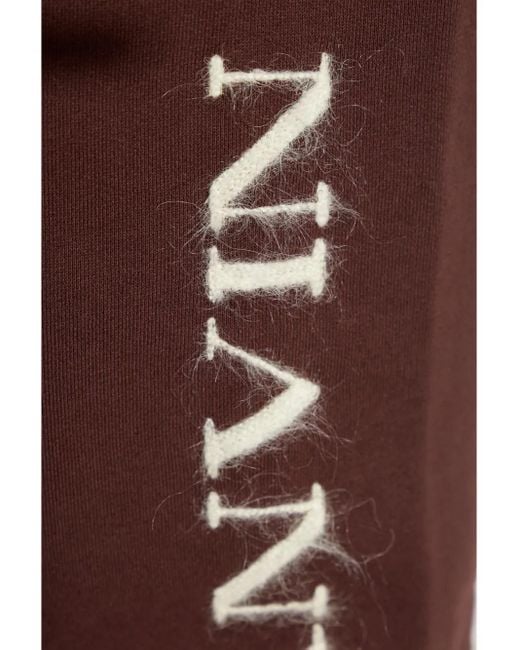 Lanvin Brown Logo-embroidered Track Pants for men