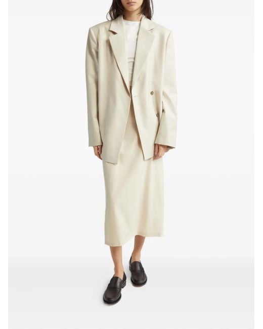 Loulou de Saison Natural Notched-Lapel Blazer
