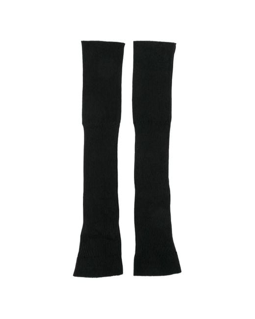 Yohji Yamamoto Black Ribbed-Knit Leg Warmers