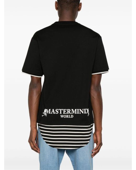 メンズ MASTERMIND WORLD レイヤード Tシャツ Black