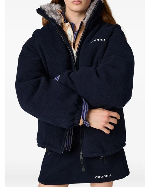 Miu Miu Blue Fleece Down Jacket