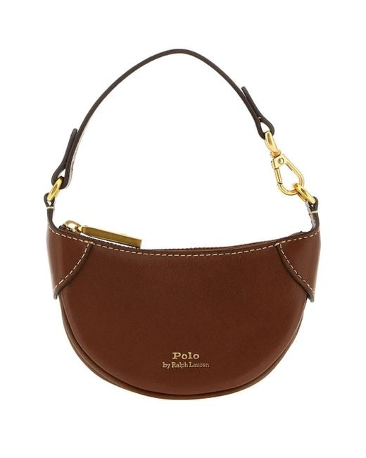 Polo Ralph Lauren Brown Logo-Detail Saddle Mini Bag