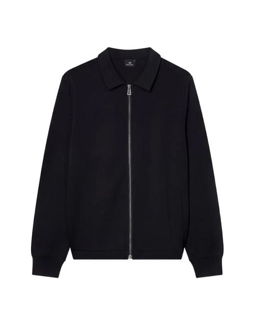 Paul Smith Blue Zip-Up Collared Sweater for men