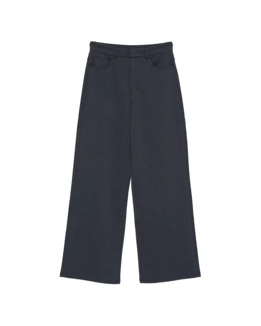Max Mara Blue Max Mara Elegant T-Shirt Trousers With Zip And Button Closure