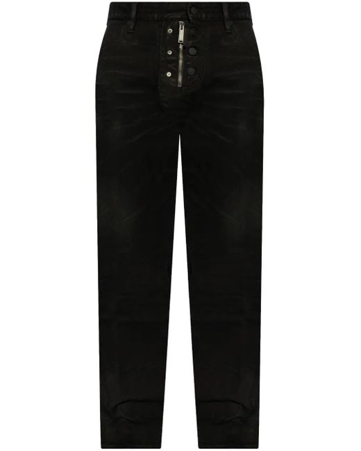 DSquared² Black Logo-Patch Jeans for men
