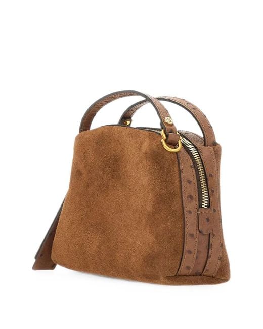 Gianni Chiarini Brown Alifa Ostrich-Effect Tote Bag