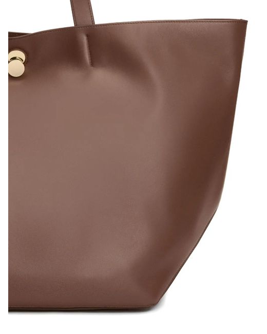 Fabiana Filippi Brown Eclissi Button-Fastening Tote Bag