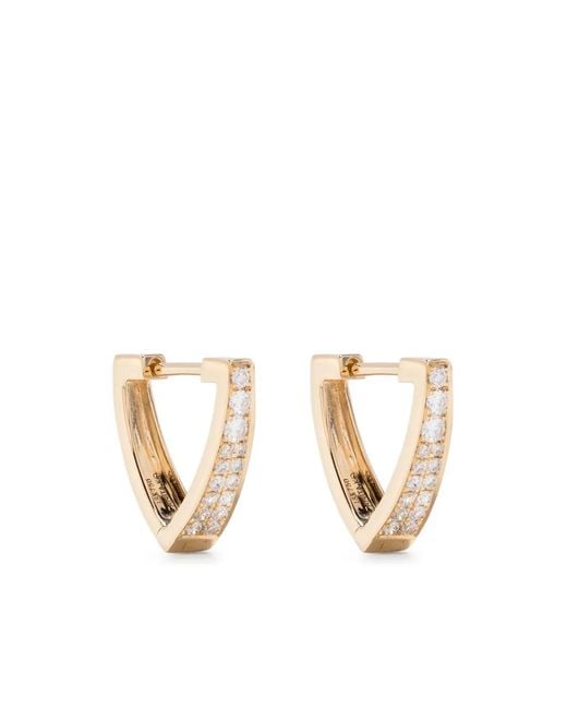 Anita Ko White 18Kt Triangle Diamond Huggie Hoops