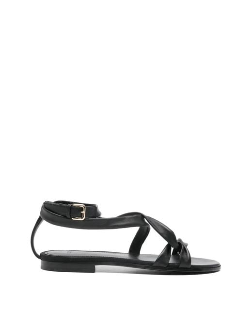 Co. Black Knotted Strap Flat Sandals