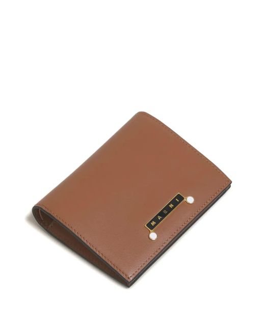 Marni Leren Portemonnee in het Brown