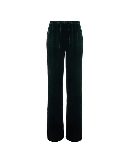 Antonelli Black Fazio Velvet Wide-Leg Trousers