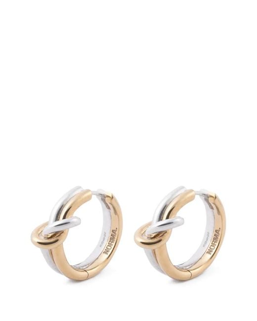 NORMA JEWELLERY Metallic Hydra Knot-Detail Hoop Earrings