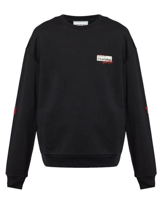 Iceberg Sweater Met Logopatch in het Black voor heren