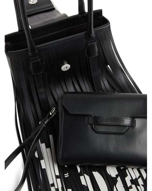DSquared² Black Slogan-Print Shoulder Bag