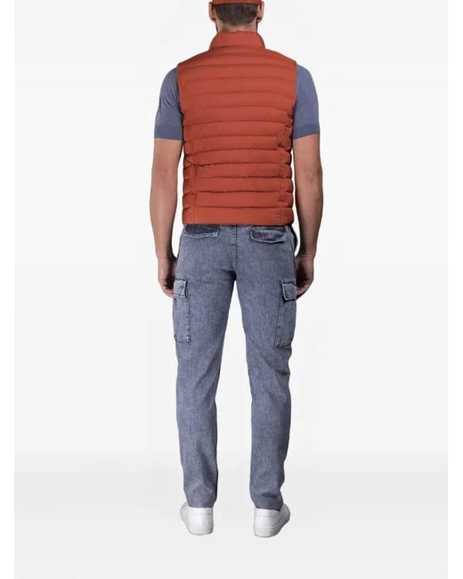 Moorer Orange Gilet Matelassé for men