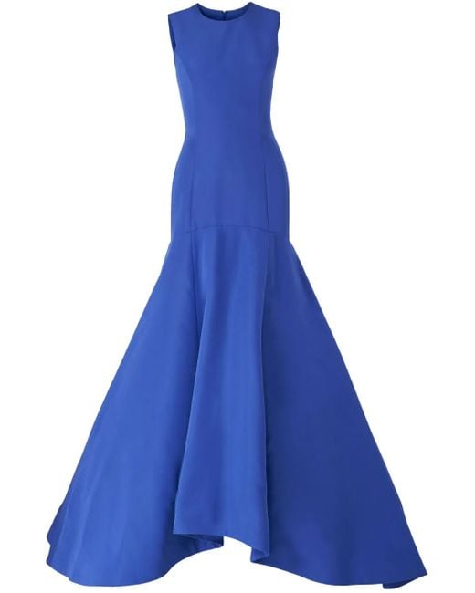 Carolina Herrera シルク イブニングドレス Blue
