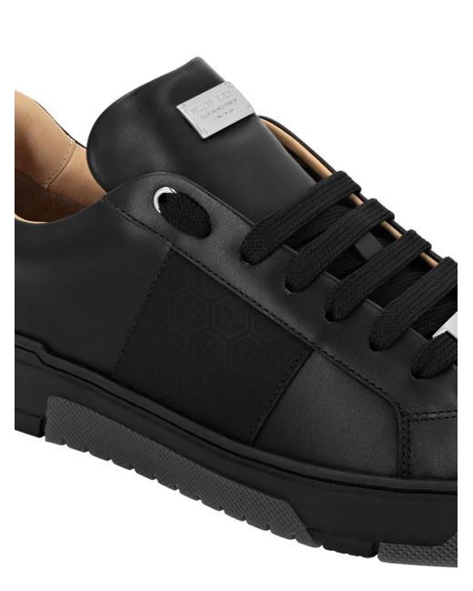 Philipp Plein Black Monogram Lo-Top Sneakers