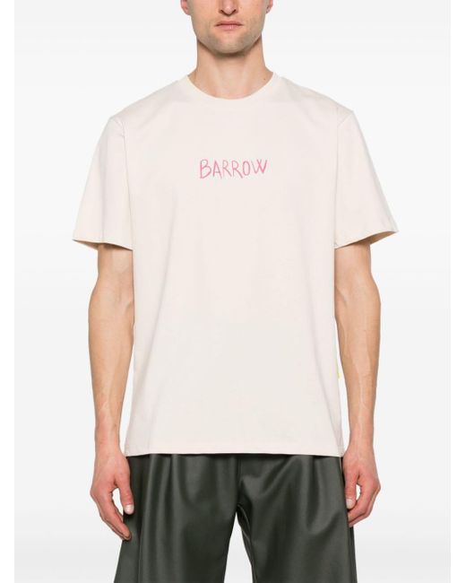 Barrow Pink Logo-print Cotton T-shirt
