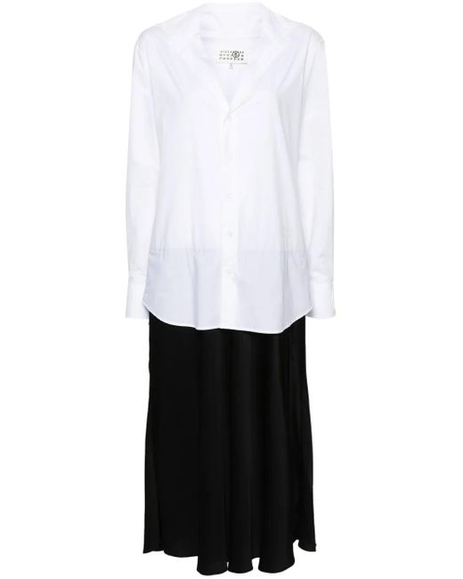 MM6 by Maison Margiela White Numbers-Motif Cotton Maxi Dress