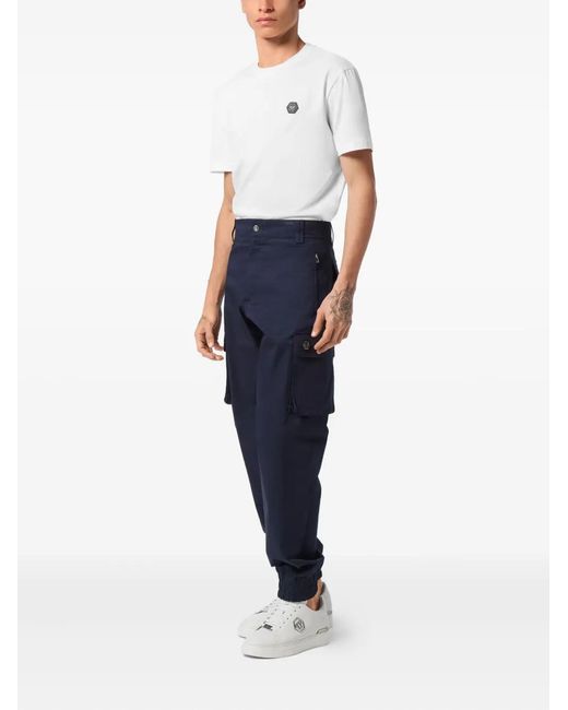 Philipp Plein Blue Basic Cargo Joggers for men