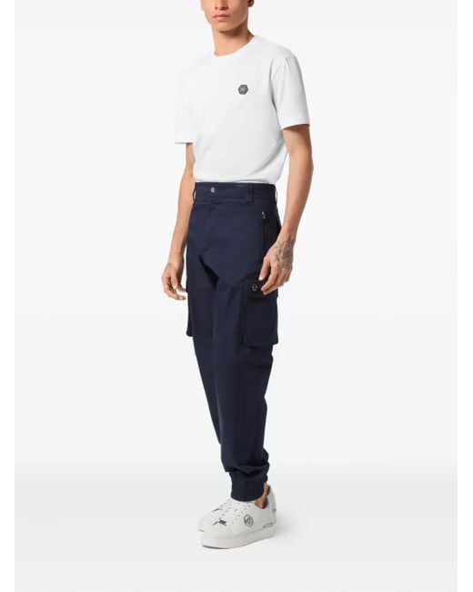Philipp Plein Blue Basic Cargo Joggers for men