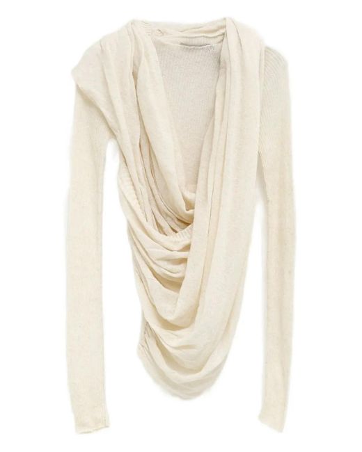 Paloma Wool White Cowl-Effect Knitted Top