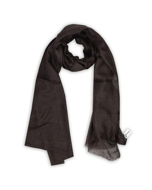 LA ROSE Black Frayed-Edge Scarf