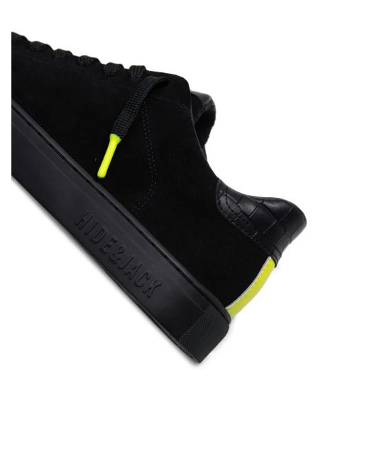 Zapatillas de ante con tiras autoadherente HIDE & JACK de color Black