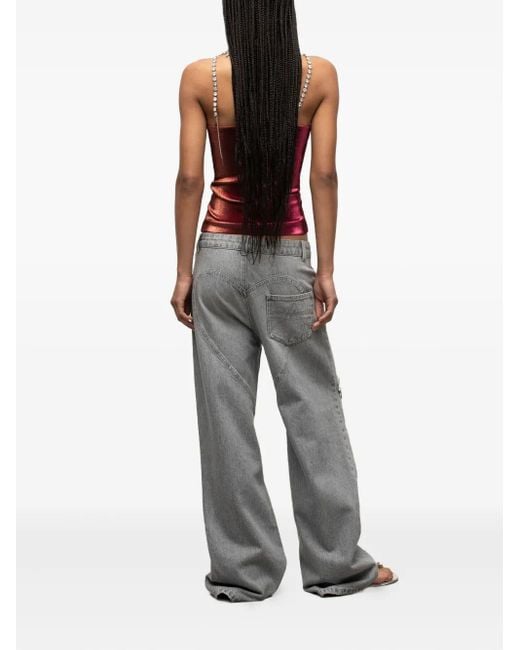 Area Red Crystal-Embellished Bow Top