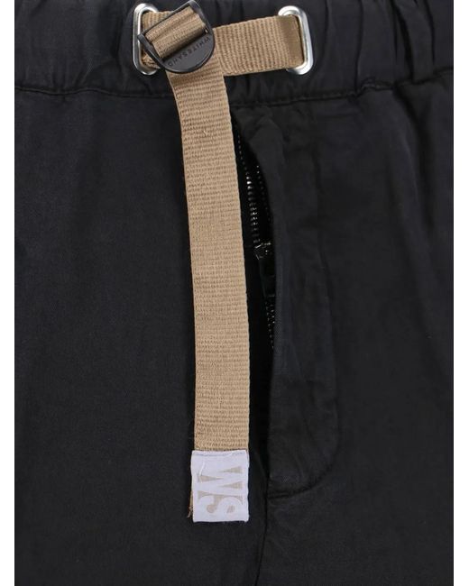 White Sand Black Belted Trousers for men