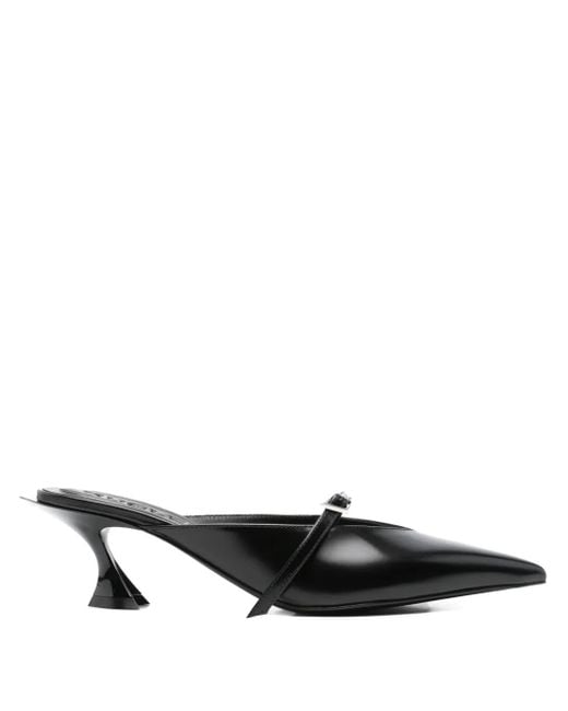 Mugler Black 70Mm Pointed-Toe Ribbon Mules