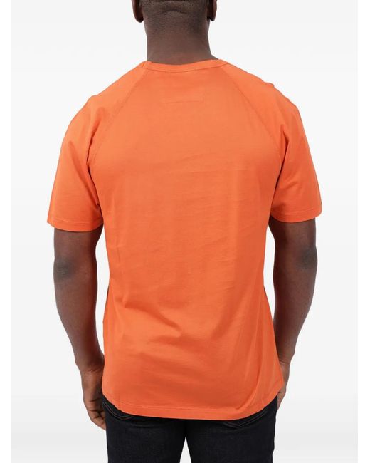 C P Company Orange Logo-Detail T-Shirt for men