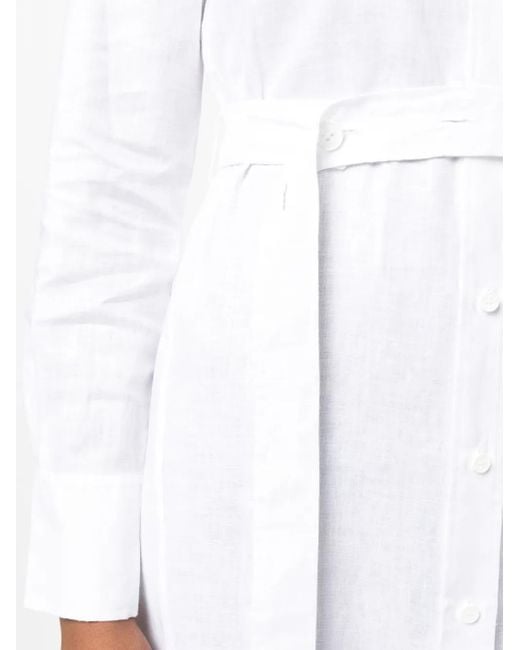 Vestido Con Cinturón Calvin Klein de color White