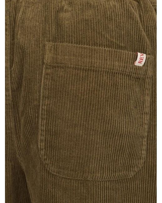 Revolution Green Corduroy Drawstring Shorts for men