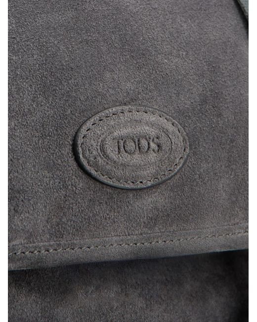 Tod's Black Suede-Leather Backpack for men
