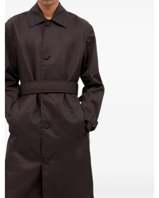 Gucci Black Belted Buttoned Coat for men
