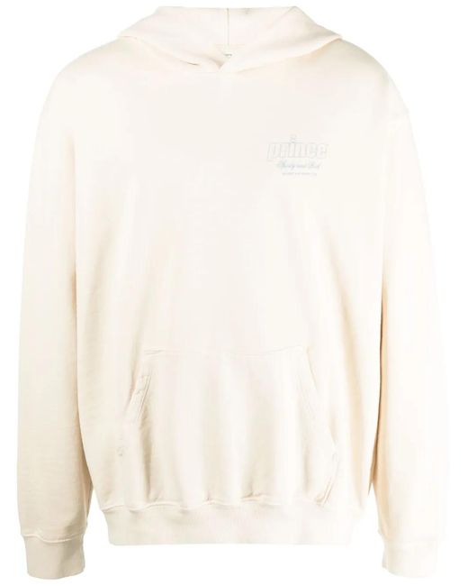 Sporty & Rich White Logo-Print Cotton Hoodie