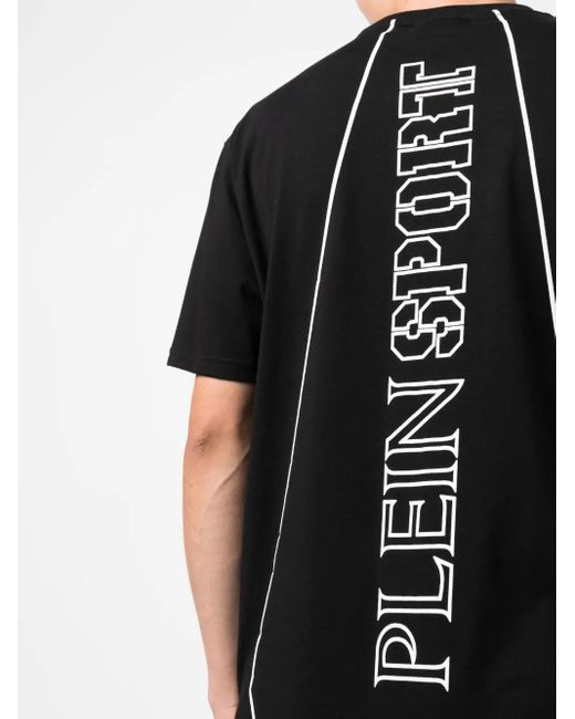 Philipp Plein Black Graphic-Print Cotton T-Shirt for men