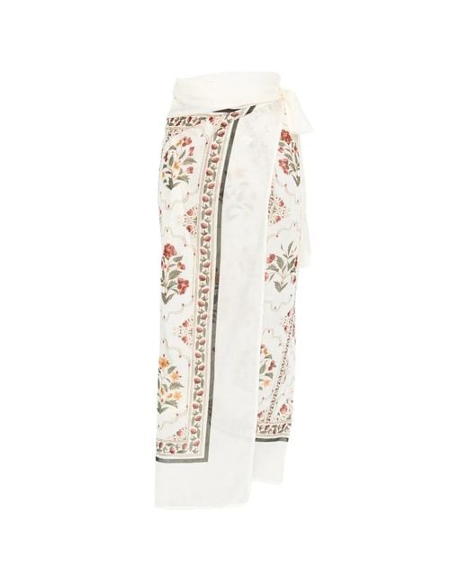 Agua Bendita White Lavanda Andes Floral-Print Pareo