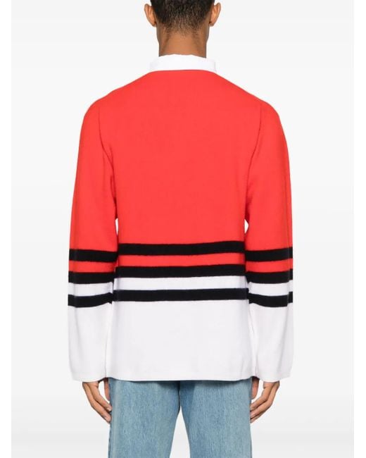 Wales Bonner Red Cypher Polo Sweater