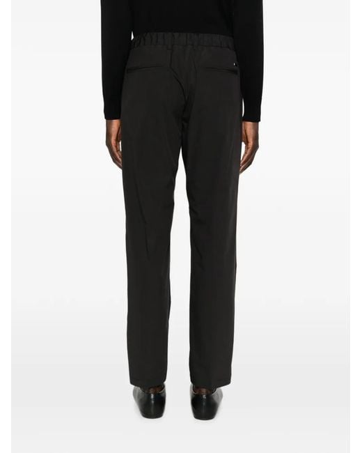 Herno Black Drawstring-Waist Pleated Trousers for men