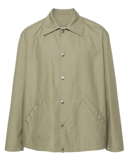 Jil Sander Green Logo-Print Jacket for men
