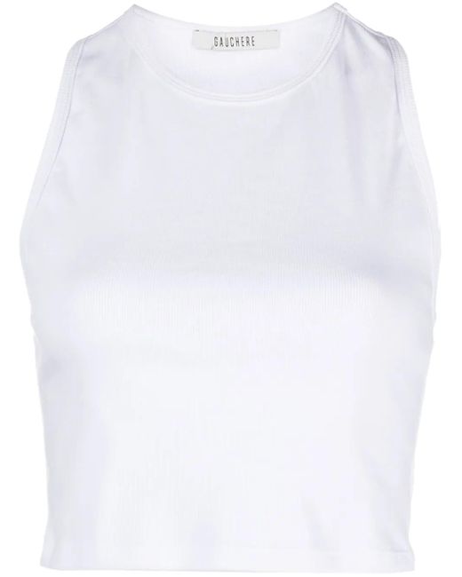 Top Crop Con Scollo Olimpionico di Gauchère in White