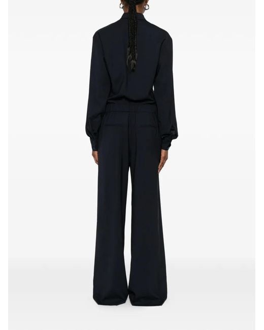 PT Torino Black Long-Sleeve Button-Up Jumpsuit